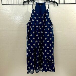 Women’s Medium Blue‎ Polka Dot Strappy Dress Double Zero Brand SKU 60074
